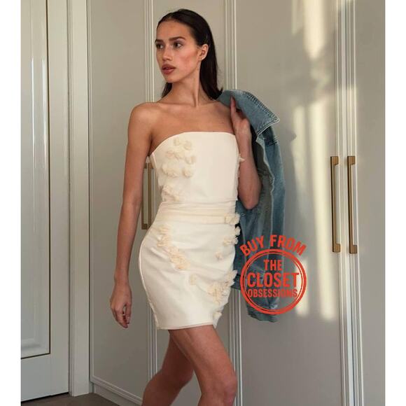 ZARA Strapless Textured Dress NWT - Picture 4 of 16